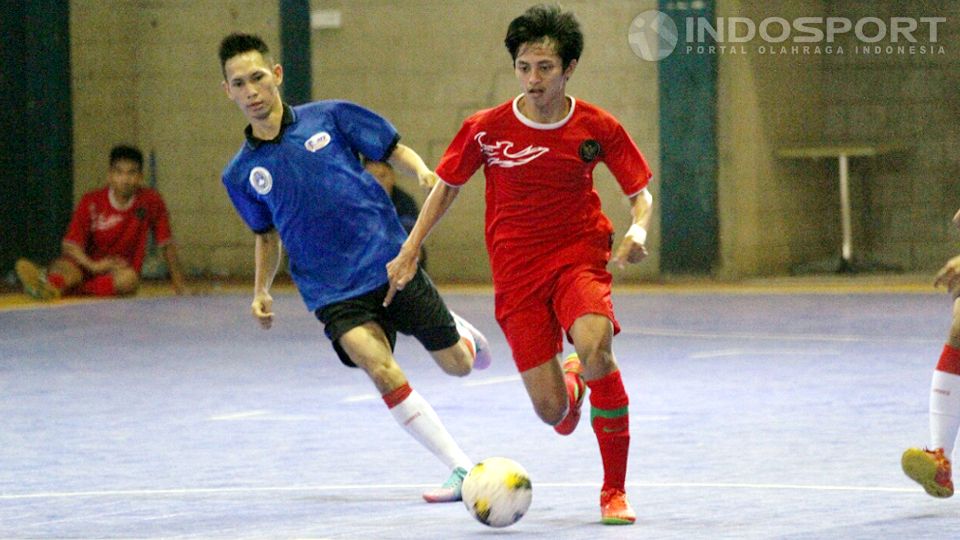  Tim nasional futsal Indonesia saat menjalani pemusatan latihan di lapangan futsal POR Pelita Jaya, Sawangan, Depok.  Copyright: © Herry Ibrahim/INDOSPORT